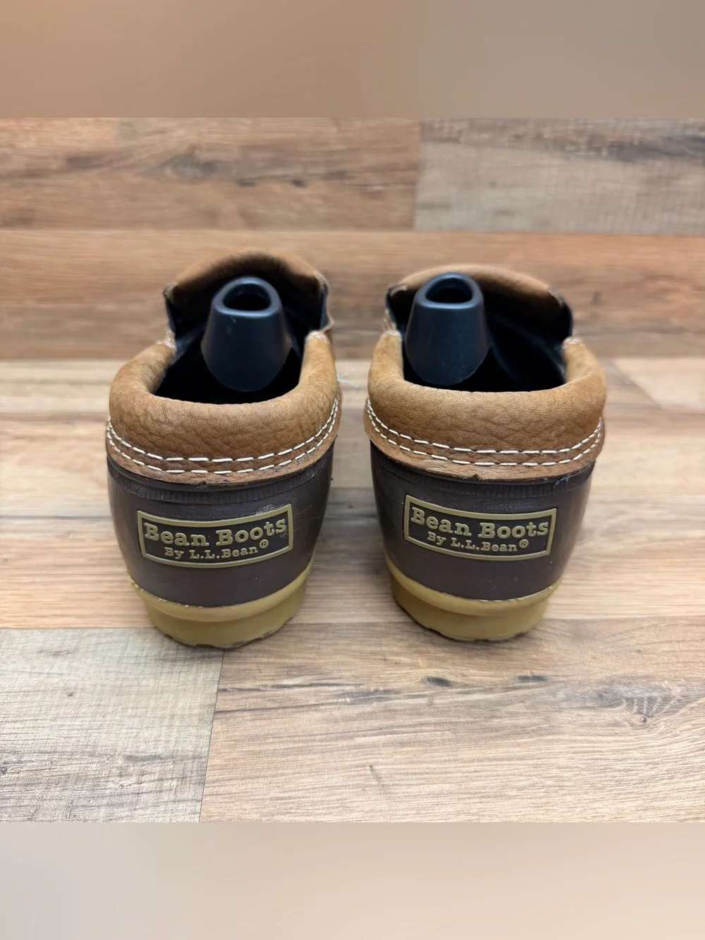 LL Bean Bean Boots Shoes Mens Size 9 Medium Brown Rubber Duck Moc Made USA Maine